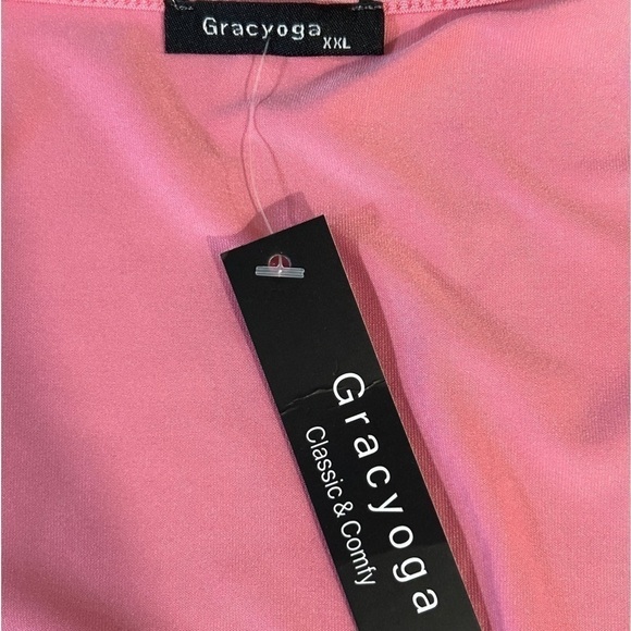 Gracyoga Classic & Comfy Asymmetrical Sleeveless Ruched Pink Dress Size-XXL NWT - Picture 7 of 10